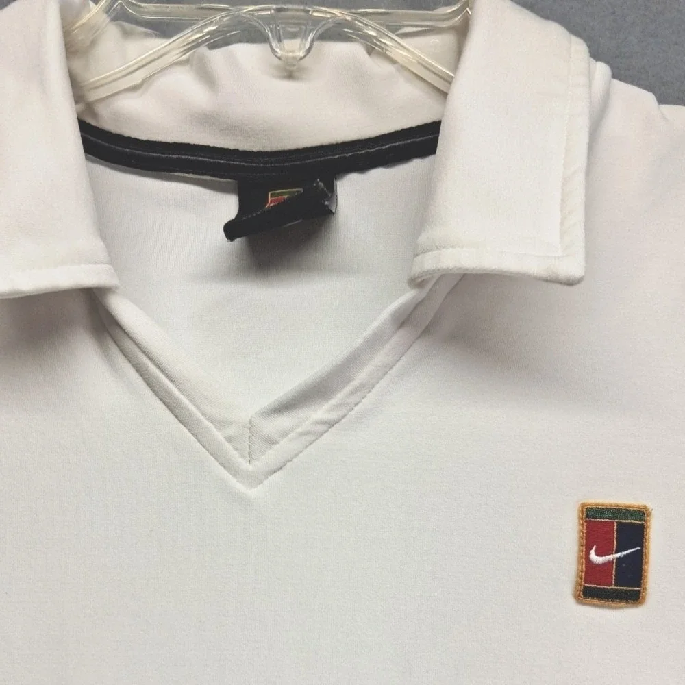 Nike Girls Youth Active Top Size L‎ (12-14) White/ Black  Short Sleeves